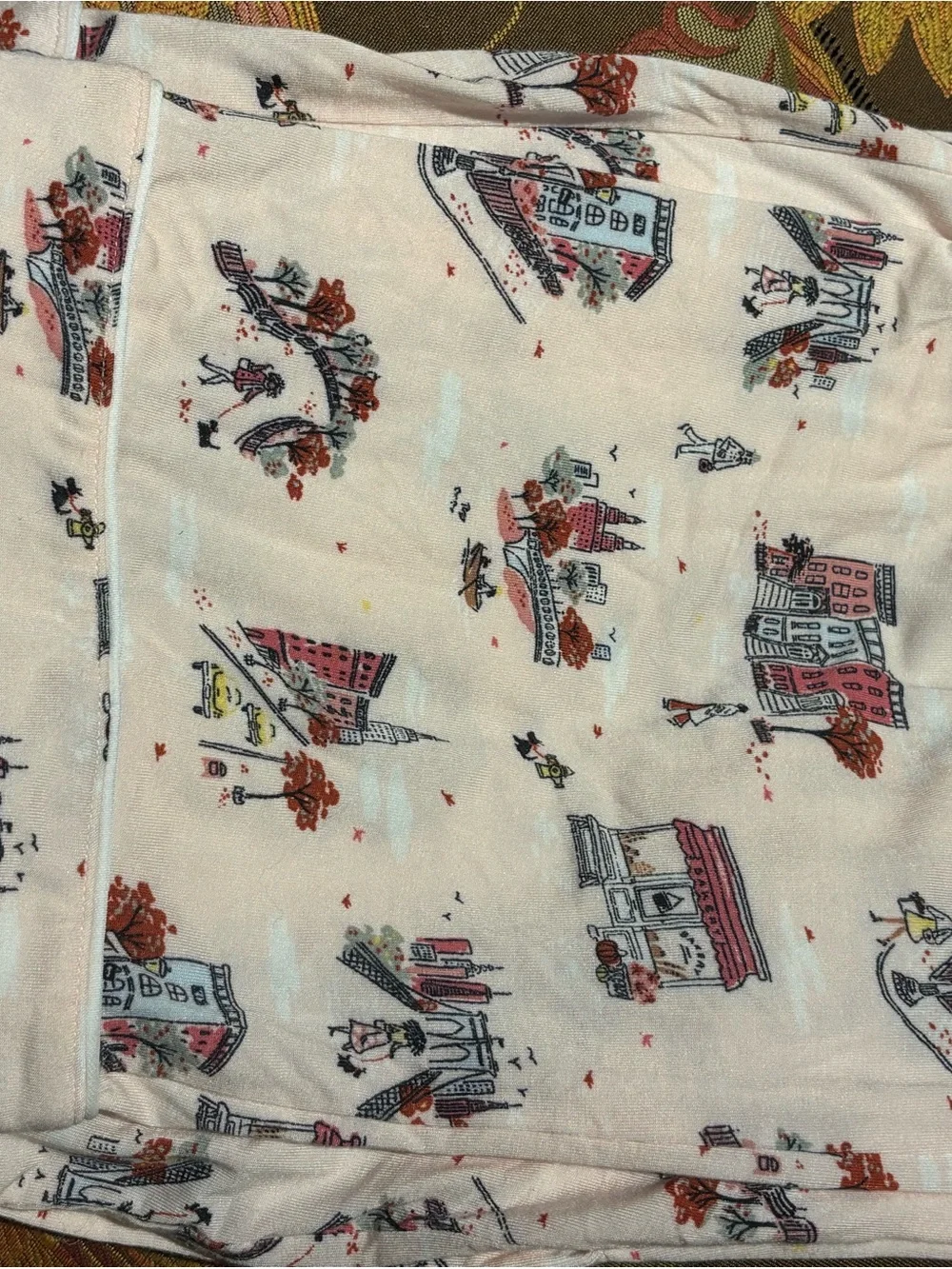 kate spade White Printed Men's Lounge Pants with Cityscape Motif